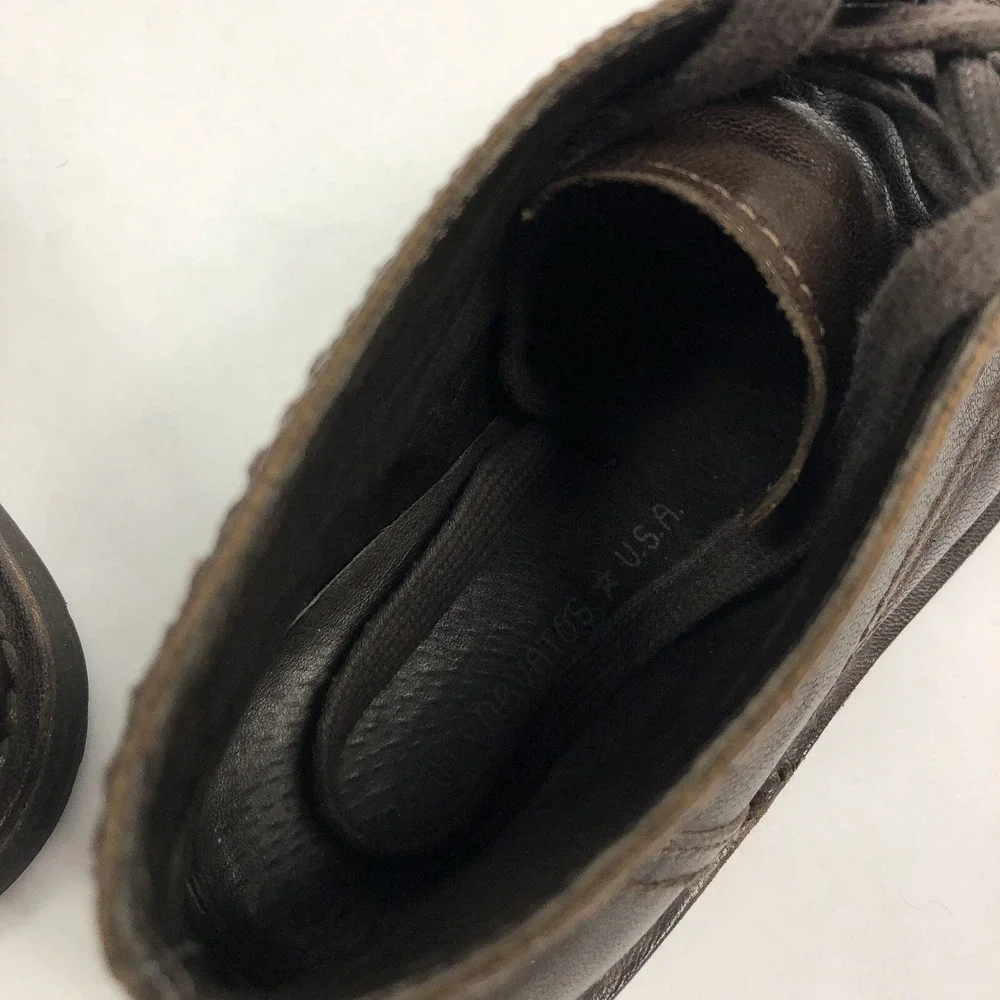 John Varvatos Chukka Boots Mens Size 8M Brown Leather Hipster F505K4B-Q68B